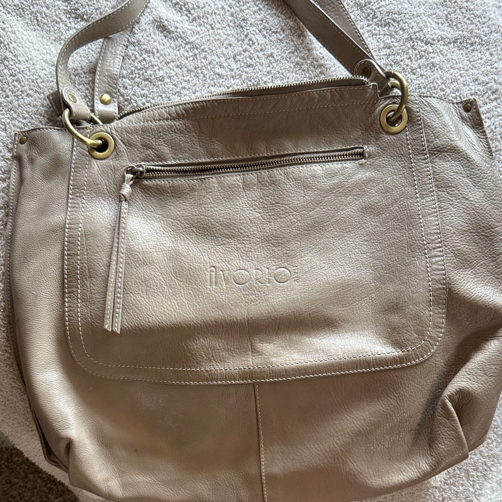 Avorio Italy Beige Leather Shoulder Bag - Picture 3 of 6